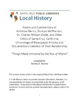 Poetry and Commentary of Ambrose Bierce, Duncan McPherson, Dr. Charles William Doyle, and Other Critics of Santa Cruz, California: Chronology of newspaper articles and documentary evidence of their relationship