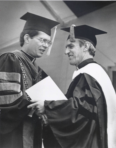 The Rev. Ignacio Ellacuria, S.J. receives an Honorary Doctoral Degree at Commencement, 1982