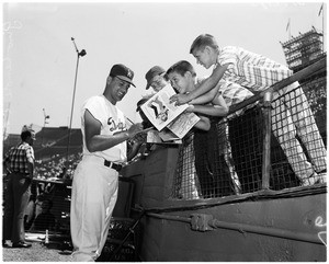 Baseball--Dodgers versus Giants, 1958