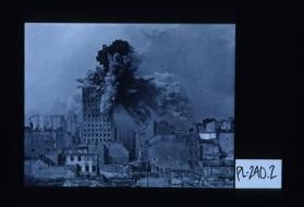 Poster depicting explosion in the "Prudential" building in Warsaw [first of series of four]