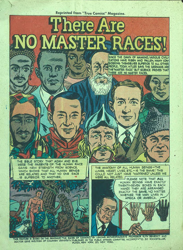 Comic book cover, There are no master races!, 1944