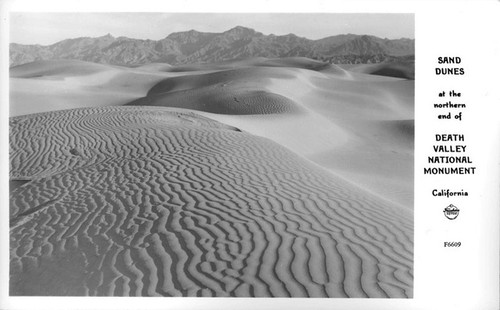 Sand Dunes Death Valley National Monument California