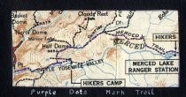 Map of hiking trip, Hansen camping trip to Yosemite