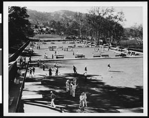 Lawn bowling at Arroyo Seco Park Green, ca.1930