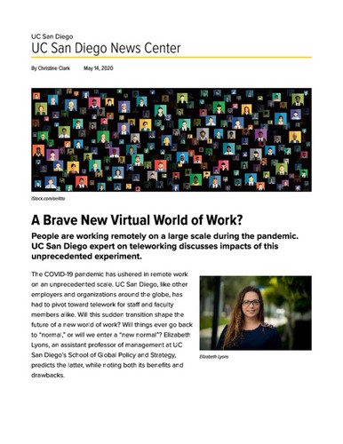 A Brave New Virtual World of Work?