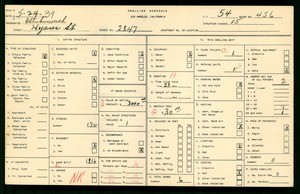 WPA household census for 2847 HYANS ST, Los Angeles