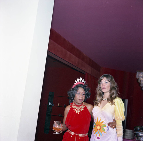 Two women at Berry Gordy's New Year's Eve party, Los Angeles