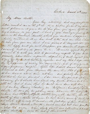 Letter from Augustin Hibbard to [William Hibbard] 1853 March 10