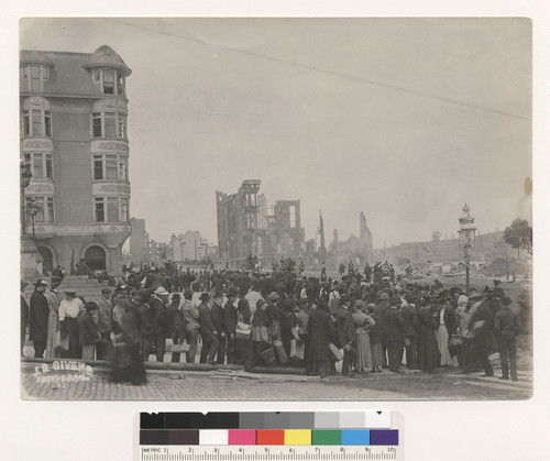 Breadline at St. Mary's Cathedral, 110 block of Van Ness Ave., Geary to Post. [No. 52.]