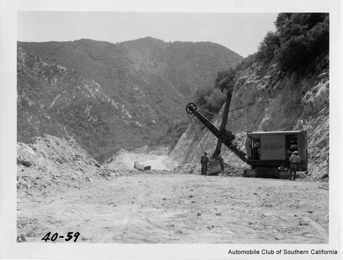 Angeles Forest Highway under construction, 1940