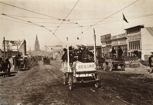 [View of Market Street during the streetcar strike of 1907]