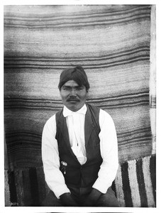 Portrait of a western-educated Walapai Indian man, Kingman, Arizona, ca.1900