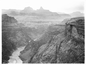 The Colorado River in the Grand Canyon from Bright Angel Plateau looking east, ca.1900-1930