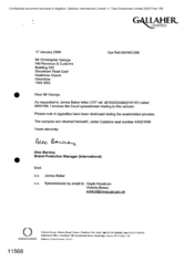 [Letter from Alec Barclay to Christopher George regarding excell spreadsheet relating to cigarette seizure]