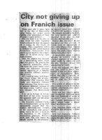 City not giving up on Franich issue