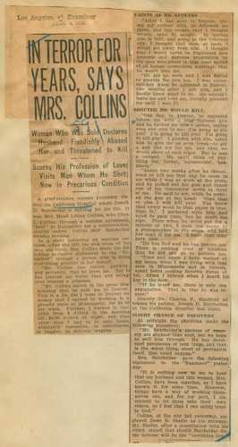 In terror for years, says Mrs. Collins