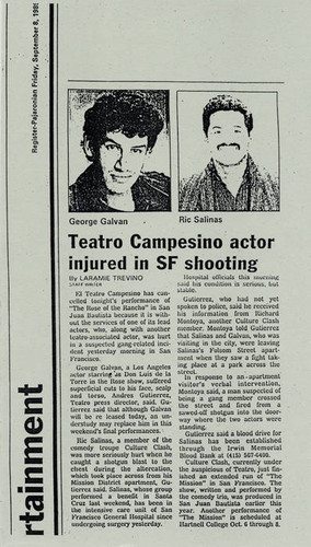 "Teatro Campesino Actor Injured in SF Shooting"