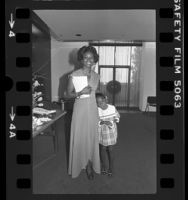 Athlete and Los Angeles Times Woman of the Year, Martha Rae Watson with her niece, Allyson, 1976