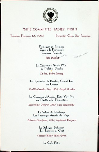 Wine Committee Ladies' Night - Bohemian Club