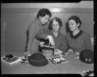 Lucille Stafford instructs night school students Mary Sato and Ann Smith, Los Angeles, 1936