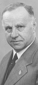 Forpagter Krarup. Medlem af DMS' bestyrelse 1931 - 1961, næstformand 1951 - 1961. Foto ca. 1954