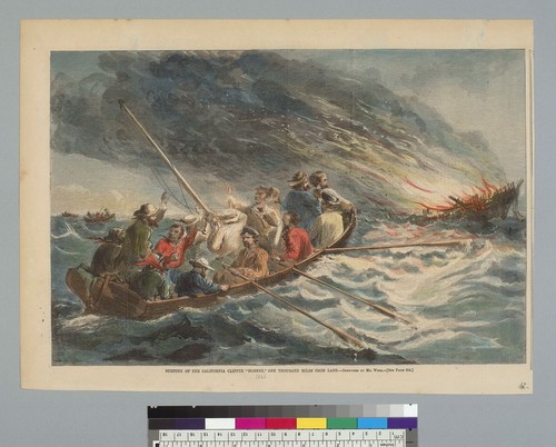 Burning of the California clipper "Hornet," one thousand miles from land