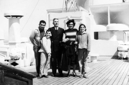 Armenian family and friends on ocean liner