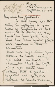 Louise Ranney, letter, 1935-09-25, to Hamlin Garland