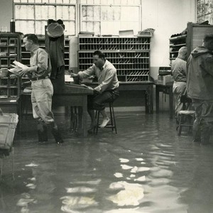 Interior Of The Garden Grove Post Office During A Flood Calisphere