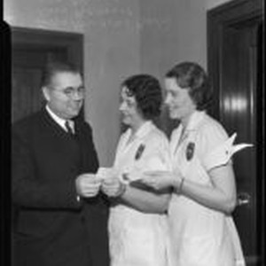 Judge Newcomb Condee, and police women Rose Pickerel and Alla Gilmore ...