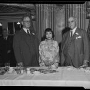 Clarence A. Lyman and Governor James Rolph and an unidentified woman at ...