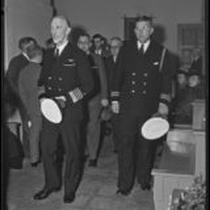 Admiral Joseph M. Reeves and Lieutenant-Commander F. C. Denebrink at ...