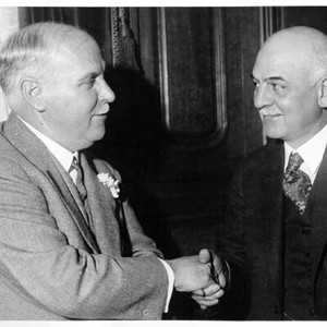 [Governor elect James Rolph, Jr. shaking hands with incoming mayor of ...