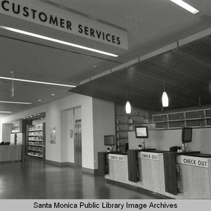 Customer Service desk on the first floor of the new Main Library (Santa ...