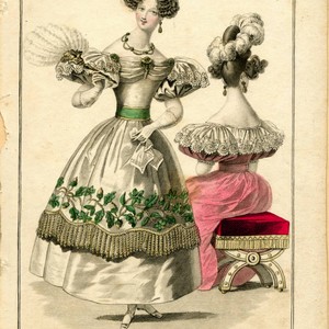 green emerald velvet dress 1905 Color Print Art Edwardian Women Delineator Winter Costume Broadcl   Period Paper Historic Art LLC