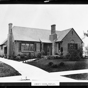 Brick building attributed to the Simon's Brick Company — Calisphere