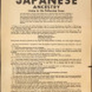 Instructions to all persons of Japanese ancestry — Calisphere