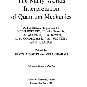 The Theory of the Universal Wave Function,
