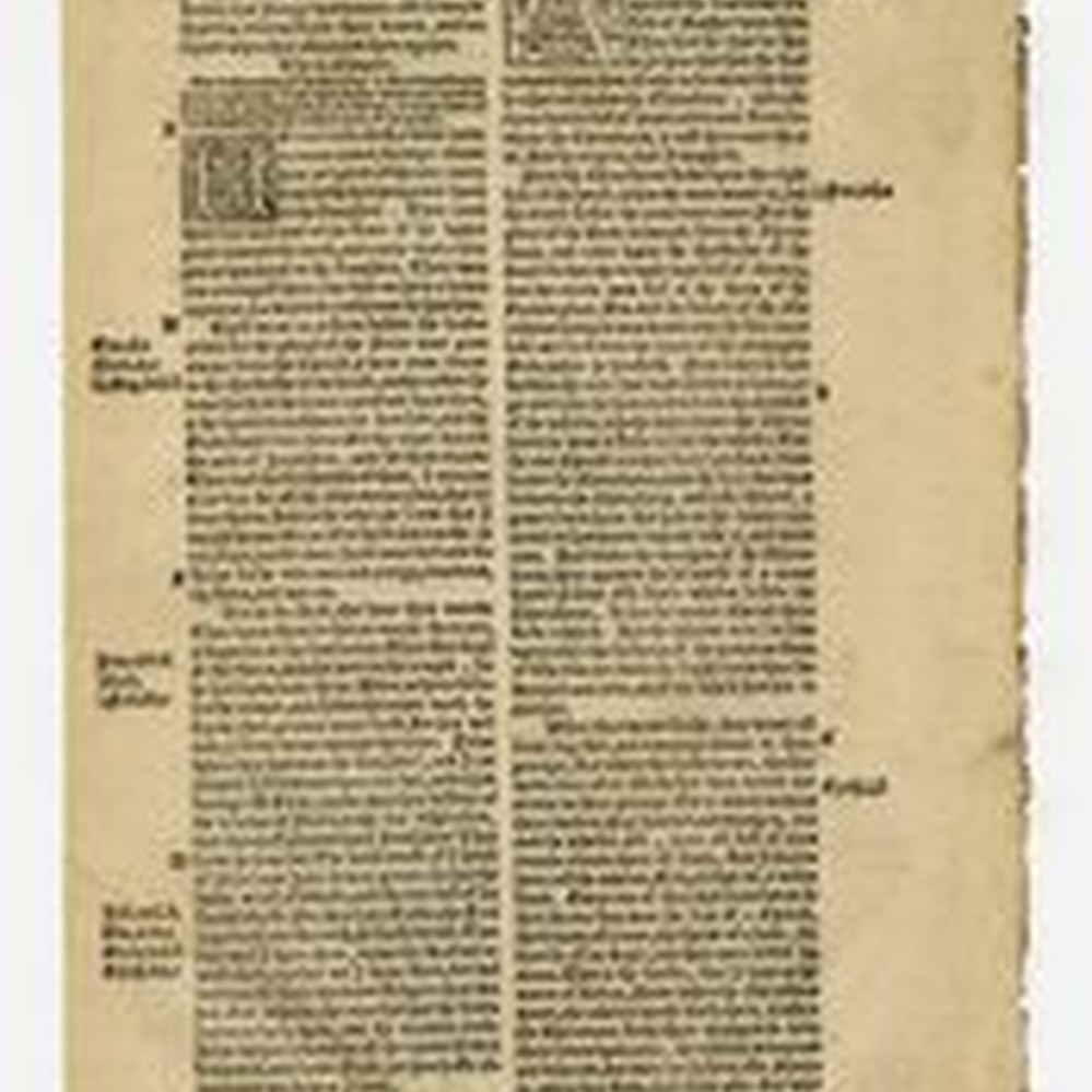 1549 Matthews-Tyndale Bible Page – Original Leaf, Choose Your Passage, London 1549