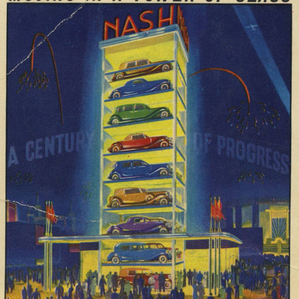 Endless Chain of Cars Moving in a Tower of Glass — Calisphere