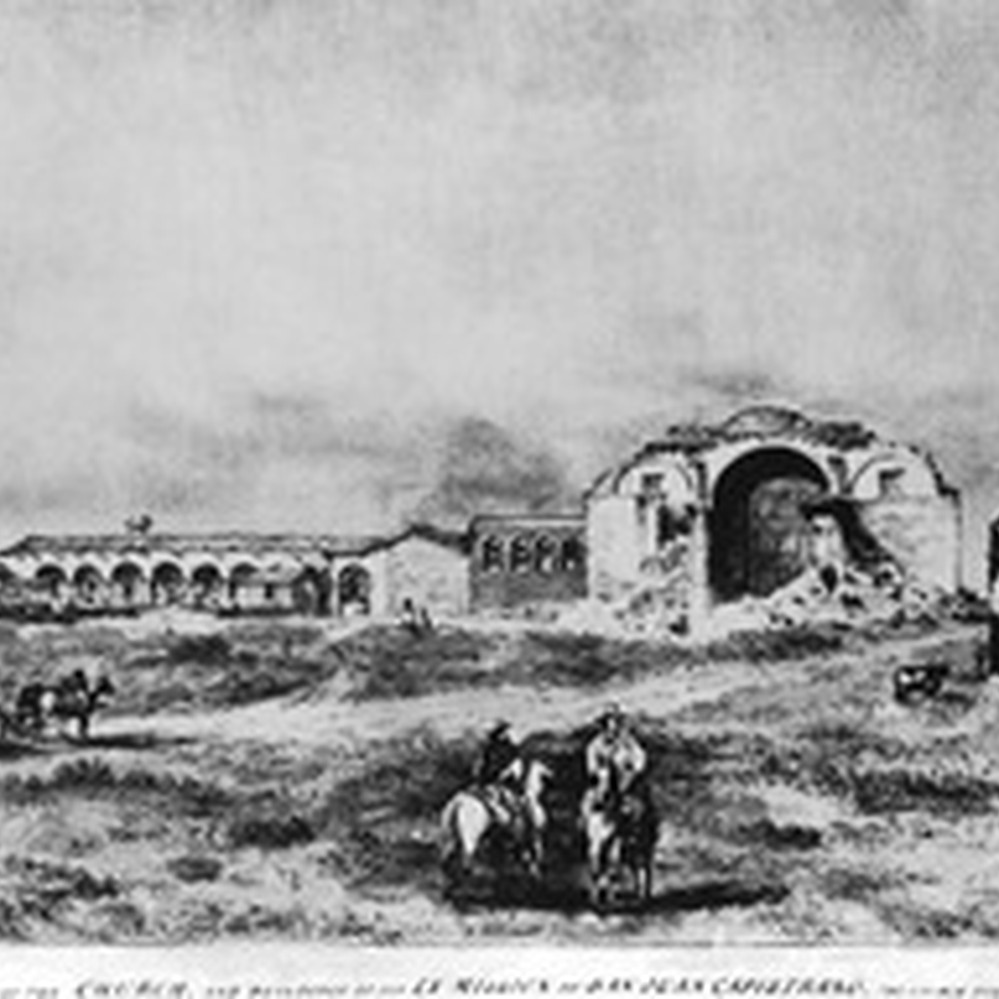 Drawing by Edward Vischer depicting the Mission San Juan