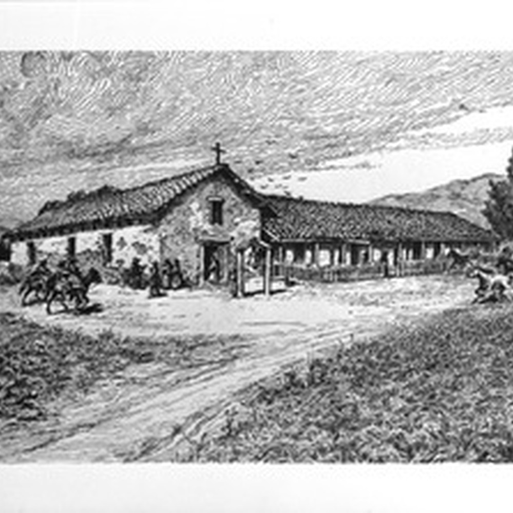 Drawing of Mission San Francisco Solano de Sonoma, ca.1900 — Calisphere