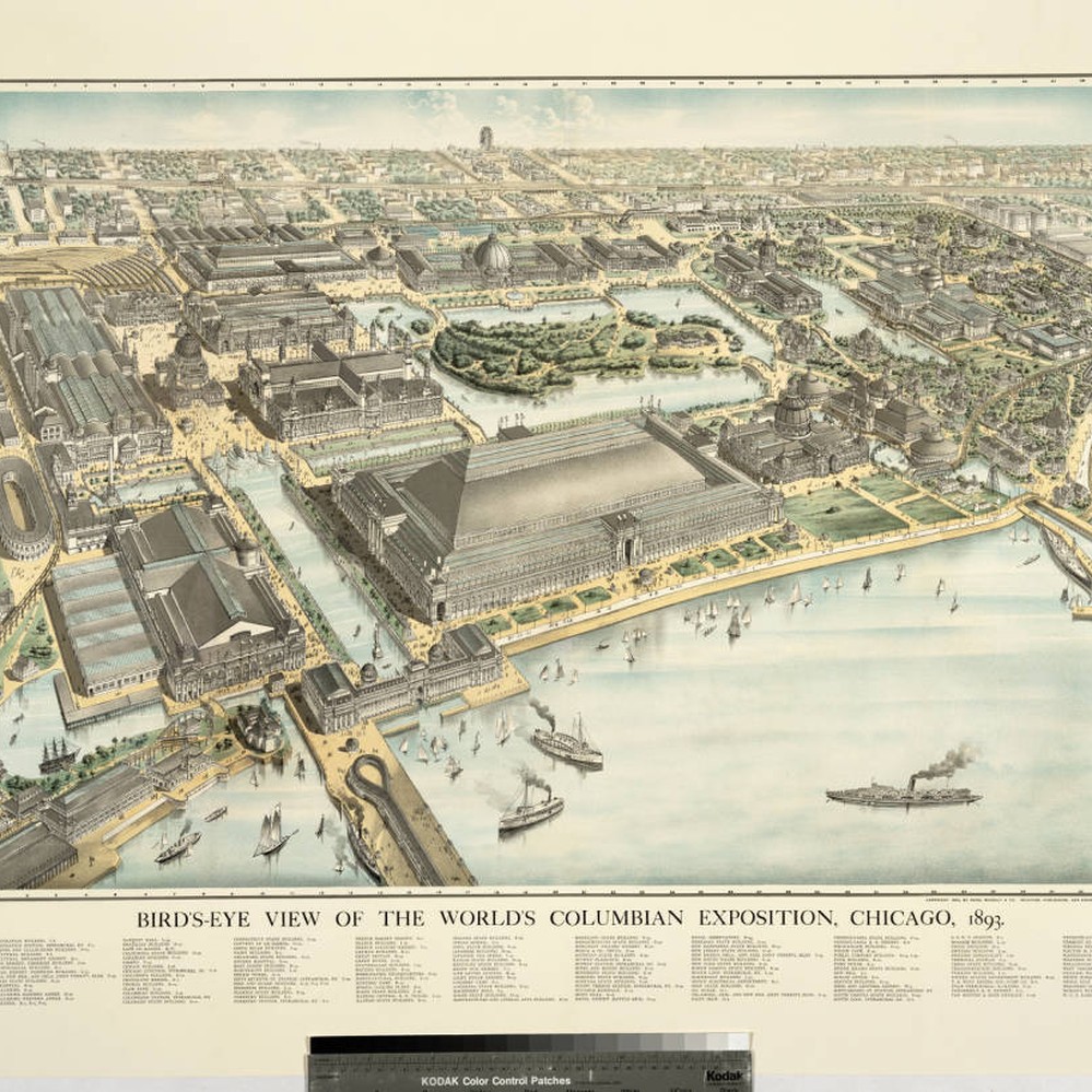 Bird's-eye view of the World's Columbian Exposition, Chicago, 1893