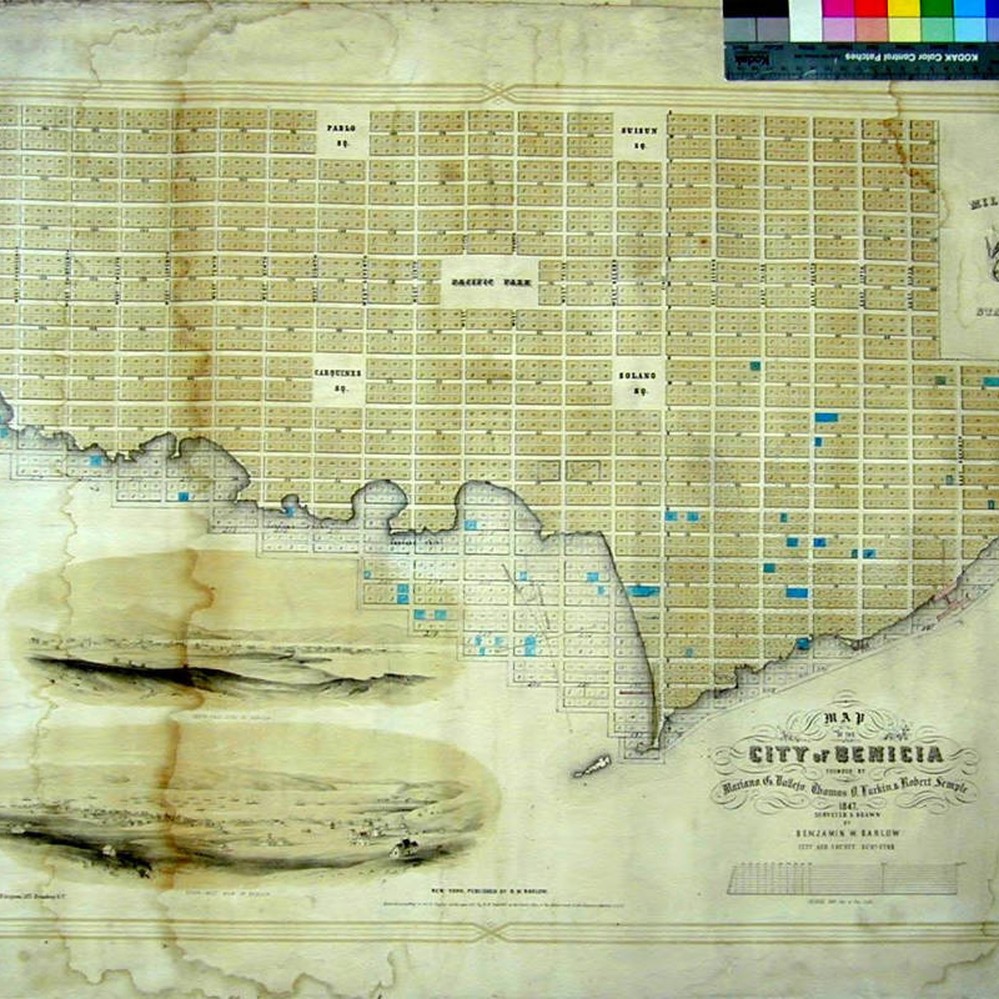 Map of the City of Benicia founded by Mariano G. Vallejo, Thomas O. Larkin  & Robert Semple — Calisphere