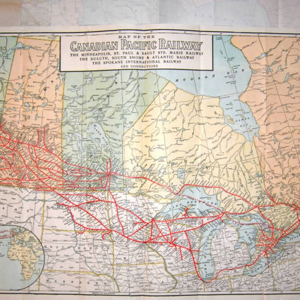 Canadian Pacific Railway Map Map, Canada, Pictorial, Canadian Pacific