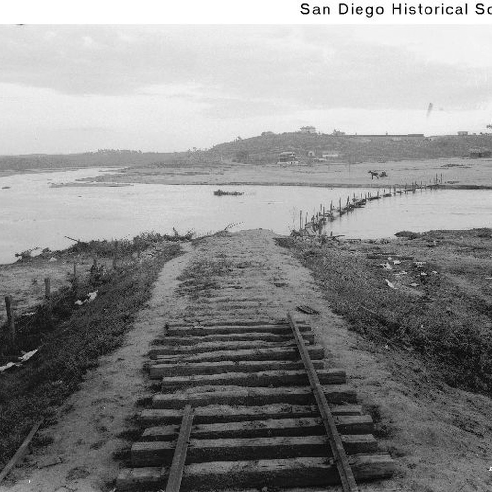 National City & Otay Railroad tracks damaged by the 1916