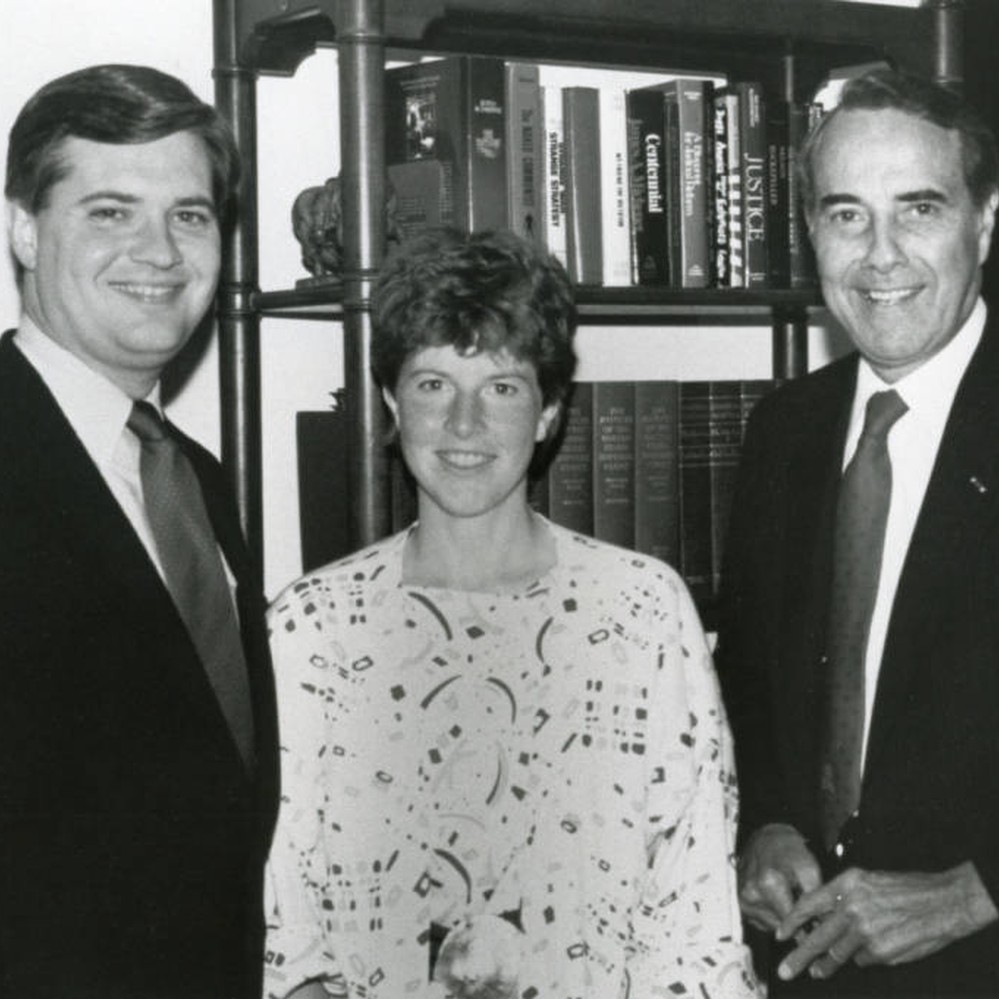 David Davenport, Sally Davenport, and Bob Dole, 1985 — Calisphere