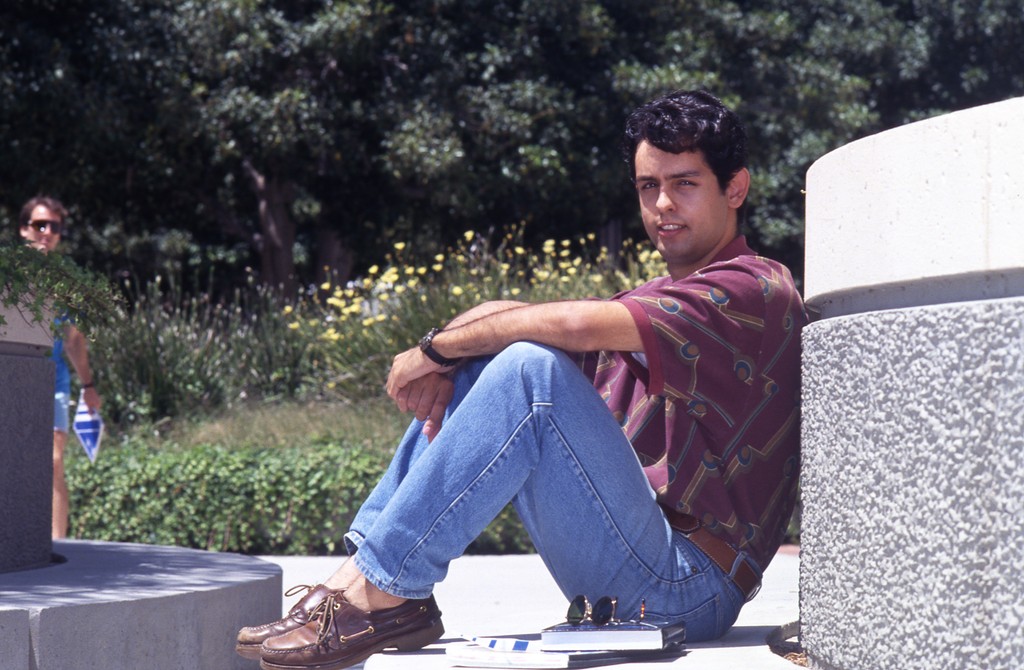 Student George Kastis, posing for portraits to be used in View book ...